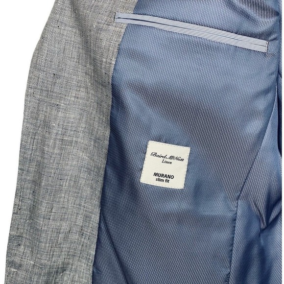 Murano Baird McNutt Linen Sport Coat Mens Large Short Peak Lapel NWT $250 - Picture 10 of 12